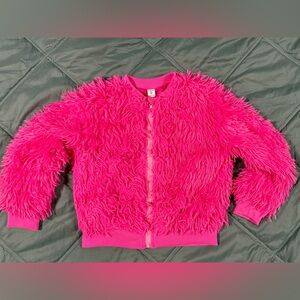 SHEIN Pink Fuzzy Kids Jacket